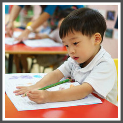 preschool child writing